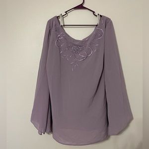 purple top and skirt